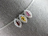 .54CT DIAMOND & AAA MULTI GEM 14K WHITE GOLD MARQUISE SHAPE & ROUND HALO PENDANT