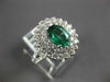 2.29CT DIAMOND & AAA EMERALD 18KT WHITE GOLD 3D OVAL DOUBLE HALO ENGAGEMENT RING