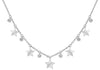 ESTATE .10CT DIAMOND 14KT WHITE GOLD CLASSIC STAR BY THE YARD FUN LOVE NECKLACE
