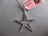 LARGE .36CT DIAMOND 14KT WHITE GOLD 3D CLASSIC OPEN STAR LOVE FLOATING PENDANT