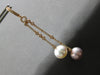 ESTATE LARGE 1.07CT DIAMOND & AAA WHITE & PINK SOUTH SEA PEARL 18KT ROSE GOLD EARRINGS