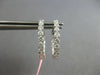 1.06CT DIAMOND 14K WHITE GOLD 3D CLASSIC INSIDE OUT OVAL HUGGIE HANGING EARRINGS