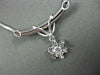 ESTATE .10CT DIAMOND PLATINUM SOLITAIRE DROP FLOWER NECKLACE BEAUTIFUL!! #9487