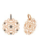.60CT MOCHA DIAMOND 18KT ROSE & BLACK GOLD 3D FLOWER STAR FUN HANGING EARRINGS
