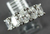 WIDE 1.71CT DIAMOND 18K WHITE GOLD OVAL & ROUND 5 STONE WEDDING ANNIVERSARY RING