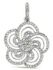.38CT DIAMOND 14KT WHITE GOLD 3D CLASSIC ROUND FLOWER INVISIBLE FLOATING PENDANT