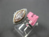 ESTATE LARGE GIA 1.75CT WHITE & PINK DIAMOND 18K WHITE ROSE GOLD ENGAGEMENT RING