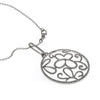LARGE 2.40CT DIAMOND 18KT WHITE GOLD 3D FLORAL BUTTERFLY CIRUCLAR LOVE PENDANT