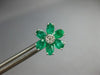 2.07CT DIAMOND & AAA EMERALD 18KT WHITE GOLD OVAL & ROUND FLOWER STUD EARRINGS