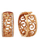 ESTATE WIDE .72CT DIAMOND 18KT ROSE GOLD FILIGREE ETOILE HOOP HANGING EARRINGS