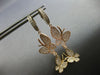 LARGE .80CT DIAMOND 14KT TRI COLOR GOLD DOUBLE BUTTERFLY HUGGIE EARRINGS #27680