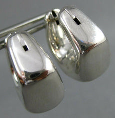 ESTATE 18KT WHITE GOLD 3D ITALIAN HANDCRAFTED HEXAGON HOOP EARRINGS #25545
