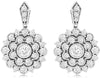 ESTATE 1.0CT DIAMOND 14K WHITE GOLD 3D FLOWER FILIGREE MILGRAIN HANGING EARRINGS