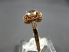 ESTATE .95CT DIAMOND & AAA MORAGNITE 14KT ROSE GOLD FUN ROUND FLOWER SQUARE RING