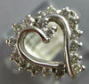 ESTATE .50CT DIAMOND 14KT WHITE GOLD 3D CLASSIC OPEN HEART LOVE RING