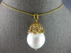 LARGE .10CT DIAMOND & AAA SOUTH SEA PEARL 18KT YELLOW GOLD MULTI FLOWER PENDANT