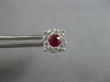 ESTATE .90CT DIAMOND & AAA RUBY 18KT WHITE GOLD 3D ROUND FLOWER STUD EARRINGS