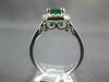 WIDE 1.09CT DIAMOND & AAA EMERALD 14KT WHITE GOLD 3D EMERALD CUT ENGAGEMENT RING