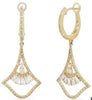 .79CT DIAMOND 14K YELLOW GOLD 3D ROUND & BAGUETTE TEAR DROP FUN HANGING EARRINGS