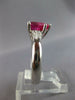 LARGE 2.72CT DIAMOND & AAA RUBY 18K WHITE GOLD PEAR SHAPE LUCIDA ENGAGEMENT RING