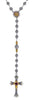 LARGE & LONG AAA PINK TOURMALINE & PEARL 18KT YELLOW GOLD & 925 SILVER NECKLACE