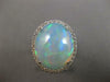 LARGE 13.81CT DIAMOND & AAA AUSTRALIAN OPAL 14K WHITE GOLD OVAL & ROUND FUN RING