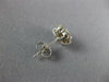 ESTATE 1.48CT DIAMOND 14KT WHITE GOLD 3D CLASSIC ROUND FLOWER STUD EARRINGS