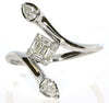 .30CT DIAMOND 18KT WHITE GOLD ROUND BAGUETTE & PEAR SHAPE GEOMETRICAL SNAKE RING