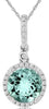 1.87CT DIAMOND & AAA AQUAMARINE 14KT WHITE GOLD ROUND HALO LOVE FLOATING PENDANT