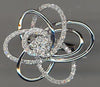 ESTATE .49CT DIAMOND 14KT WHITE GOLD 3D CLASSIC MULTI ROW FLOWER FUN LOVE RING