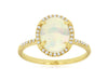 1.84CT DIAMOND & AAA OPAL 14KT YELLOW GOLD 3D OVAL & ROUND HALO ENGAGEMENT RING