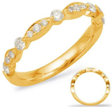 .34CT DIAMOND 14K YELLOW GOLD 3D ROUND & MARQUISE SHAPE 3 STONE ANNIVERSARY RING