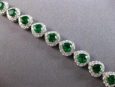 7.04CT DIAMOND & AAA EMERALD 18KT 2 TONE GOLD PEAR SHAPE & ROUND TENNIS BRACELET