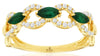 .60CT DIAMOND AAA EMERALD 14KT YELLOW GOLD MARQUISE & ROUND ANNIVERSARY RING