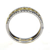 WIDE .87CT WHITE & FANCY YELLOW DIAMOND 18K 2 TONE GOLD WEDDING ANNIVERSARY RING