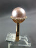.32CT DIAMOND & AAA PINK SOUTH SEA PEARL 18KT ROSE GOLD CLASSIC HALO LOVE RING