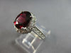 2.10CT DIAMOND & AAA RHODOLITE 14KT WHITE GOLD OVAL & ROUND HALO ENGAGEMENT RING
