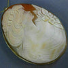 ANTIQUE EXTRA LARGE 14KT YELLOW GOLD HANDCRAFTED FILIGREE LADY CAMEO PIN PENDANT