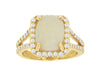3.85CT DIAMOND & AAA OPAL 14K YELLOW GOLD 3D OVAL & ROUND SQUARE ENGAGEMENT RING