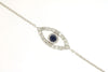 .37CT DIAMOND & AAA SAPPHIRE 14KT WHITE GOLD CLASSIC LUCKY EVIL EYE FUN BRACELET