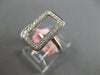 ESTATE WIDE .30CT DIAMOND 14KT WHITE GOLD 3D CLASSIC OPEN RECTANGULAR FUN RING