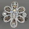 ESTATE .64CT DIAMOND 18KT WHITE & ROSE GOLD 3D CLASSIC FLOWER FILIGREE FUN RING