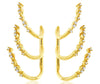 ESTATE .21CT DIAMOND 14K YELLOW GOLD MULTI LEAF FUN EAR CLIMBER HANGING EARRINGS