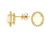 3.75CT DIAMOND & AAA OPAL 14K YELLOW GOLD OVAL & ROUND HALO FLOWER STUD EARRINGS