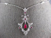 .77CT DIAMOND & AAA RUBY 18KT WHITE GOLD 3D FLOWER FILIGREE BY THE YARD NECKLACE