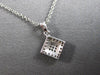 ESTATE .09CT DIAMOND 14KT WHITE GOLD CLASSIC SQUARE GEOMETRICAL FLOATING PENDANT