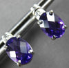 2.21CT DIAMOND & AAA AMETHYST 14K WHITE GOLD OVAL & ROUND FUN HANGING EARRINGS