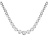 ESTATE 1.50CT DIAMOND 14KT WHITE GOLD BEZEL GRADUATING ETERNITY TENNIS NECKLACE