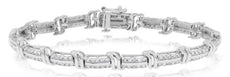1.94CT DIAMOND 14KT WHITE GOLD DOUBLE SWIRL DOUBLE ETERNITY FUN TENNIS BRACELET