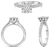 .78CT DIAMOND 14K WHITE GOLD ROUND CLASSIC CLUSTER FLORAL SQUARE ENGAGEMENT RING